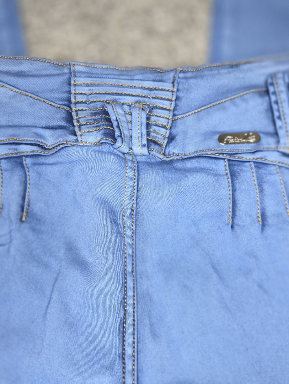 Light Blue Women's Skinny Jeans with High-Rise Waist - Picture 6 of 6